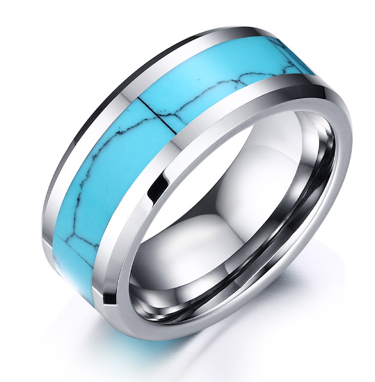 Fashion Stainless Steel Turquoise Rings for Men and Women