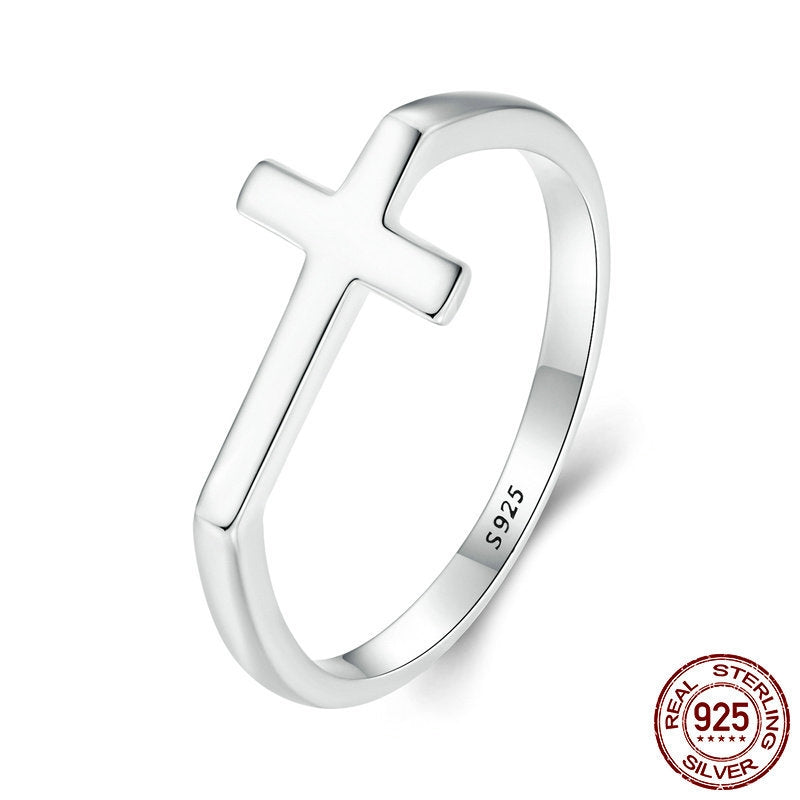 Minimalist Cross Ring | S925 Sterling Silver