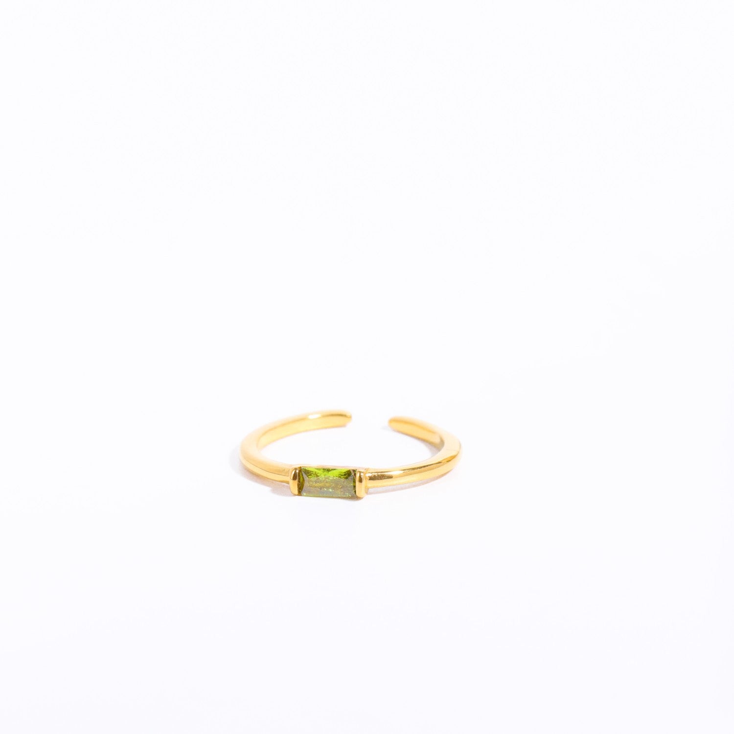 18K Gold Plated Birthstone Titanium Steel Ring