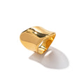 18K Gold Wide Band Ring | Minimalist Stainless Steel II