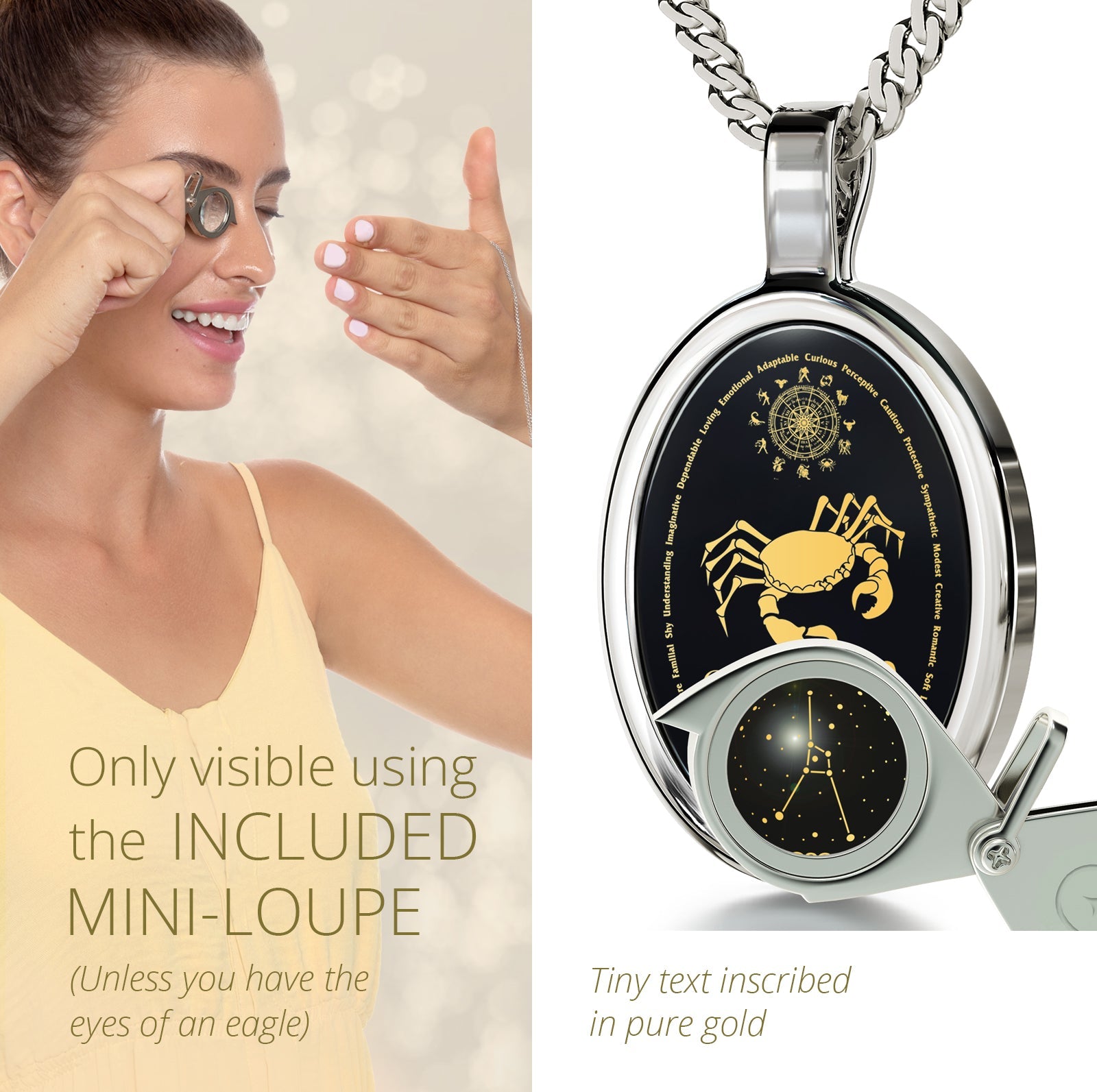 Cancer Zodiac Necklace | Dainty Astrology Pendant for Women