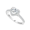 Ctarlitu Solitaire Moissanite Engagement Rings 925 Sterling Silver 1CT Halo Promise Rings D Color VVS1 Lab Created Wedding Bands Diamond Ring For Women (Heart Halo-1CT 5)