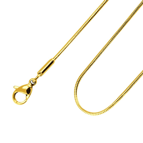 555Jewelry 1.2mm Stainless Steel Snake Chain Necklace for Men & Women Stainless Steel Necklace for Men Classic Necklace for Women Simple Thin Delicate Chain Necklace Gold 26 Inch