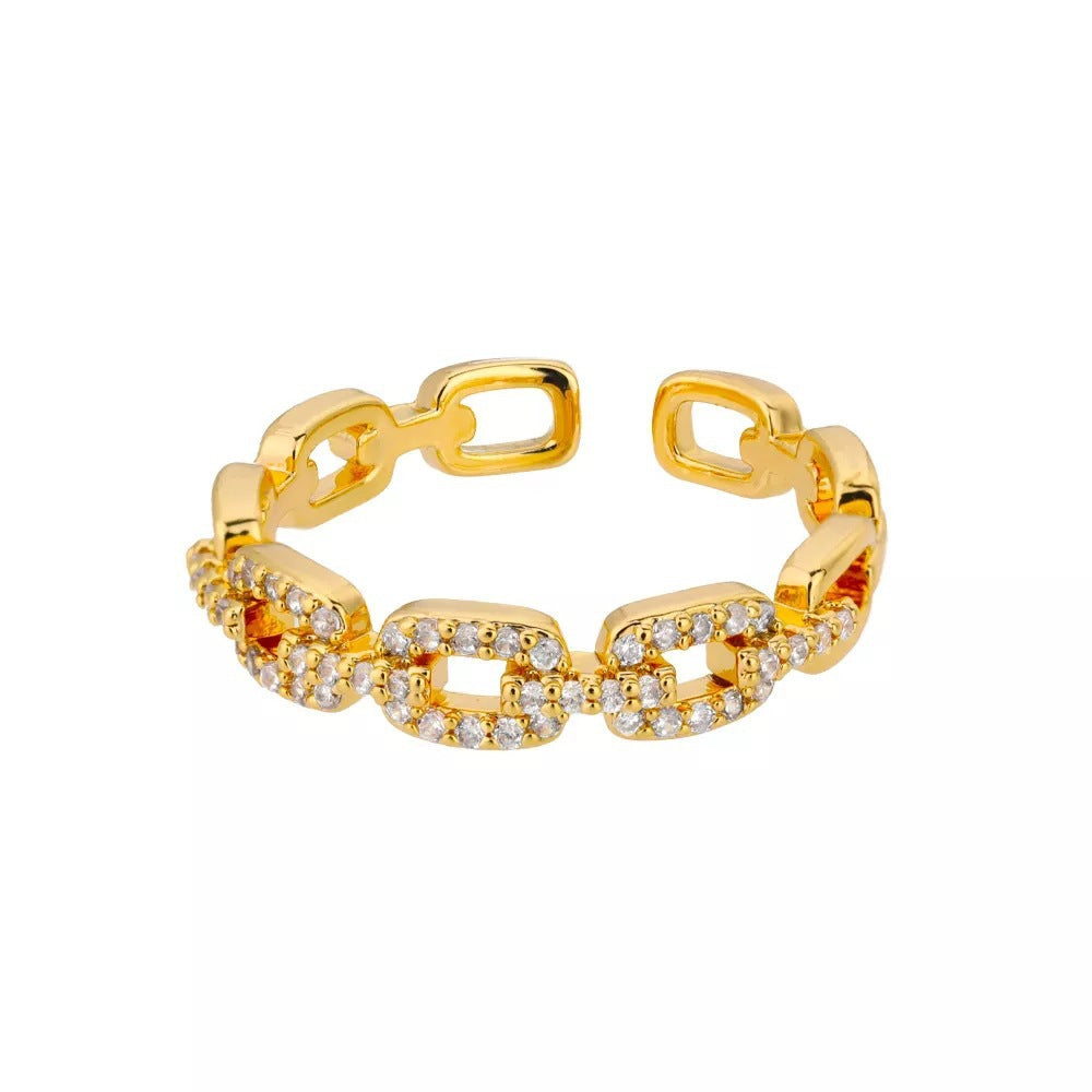 Korean Double-Layer Diamond Ring | Minimalist Design