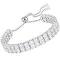 YIMERAIRE Moissanite Tennis bracelet Adjustable Diamond Bracelet for Women 17.0 Carats 18k Whate Gold Plated Lab Grown Diamond Tennis Bracelet VVS1 Brilliance D Color 4MM 925 Sterling Silver Bracelet