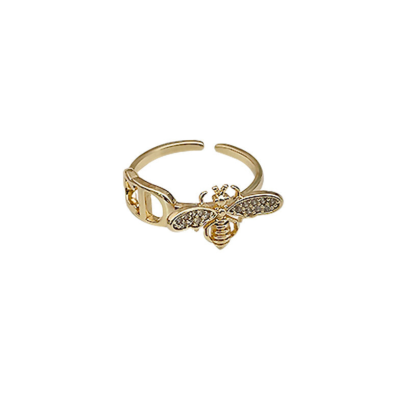 Minimalist Bee Ring | Adjustable Brass Ring