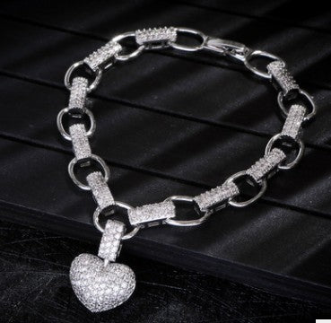 Heart Necklace & Bracelet Set for Women – Dainty Gold & Silver Jewelry Gift Set
