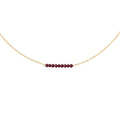 Dainty Beaded Garnet Bar NecklaceJanuary Birthstone Gift Necklace18K Gold Plated Delicate Handmade Faceted Garnet Stone Beads Bar Boho Necklaces for Women