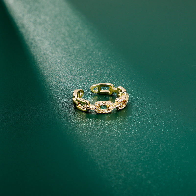 Korean Double-Layer Diamond Ring | Minimalist Design