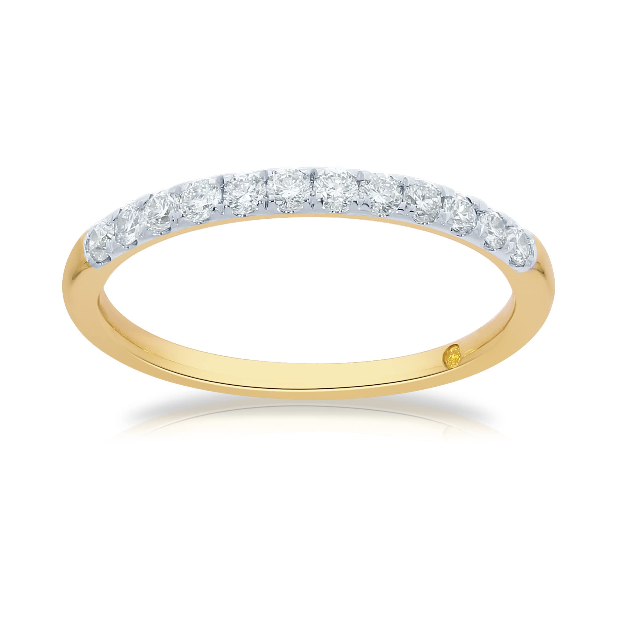 10 KT Gold Wedding Rings for Women | 1/3 CTTW Yellow Gold Certified Lab Created Diamond Promise Rings Anniversary Bands Stacking Ring and Wedding Band | Ring Size 7