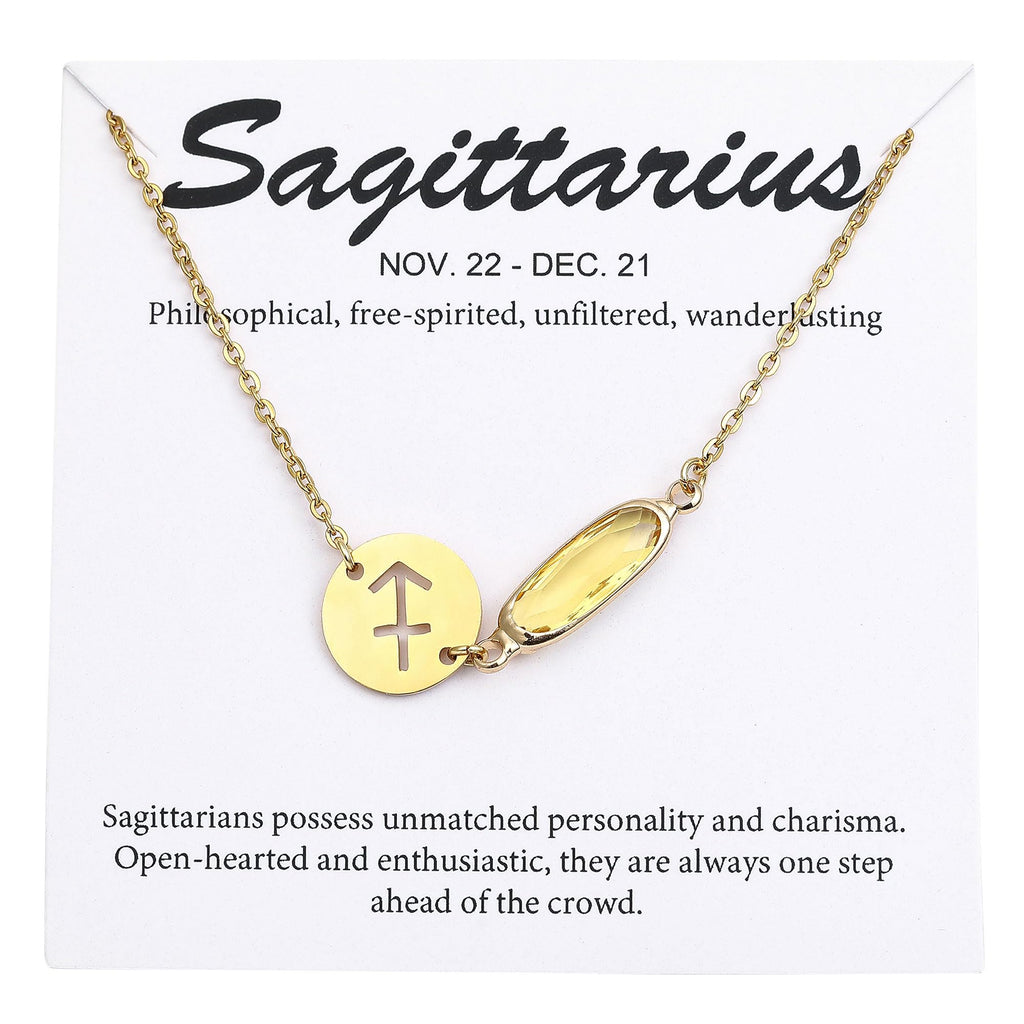 Sagittarius November Birthstone Crystal Bracelet | 14K Gold