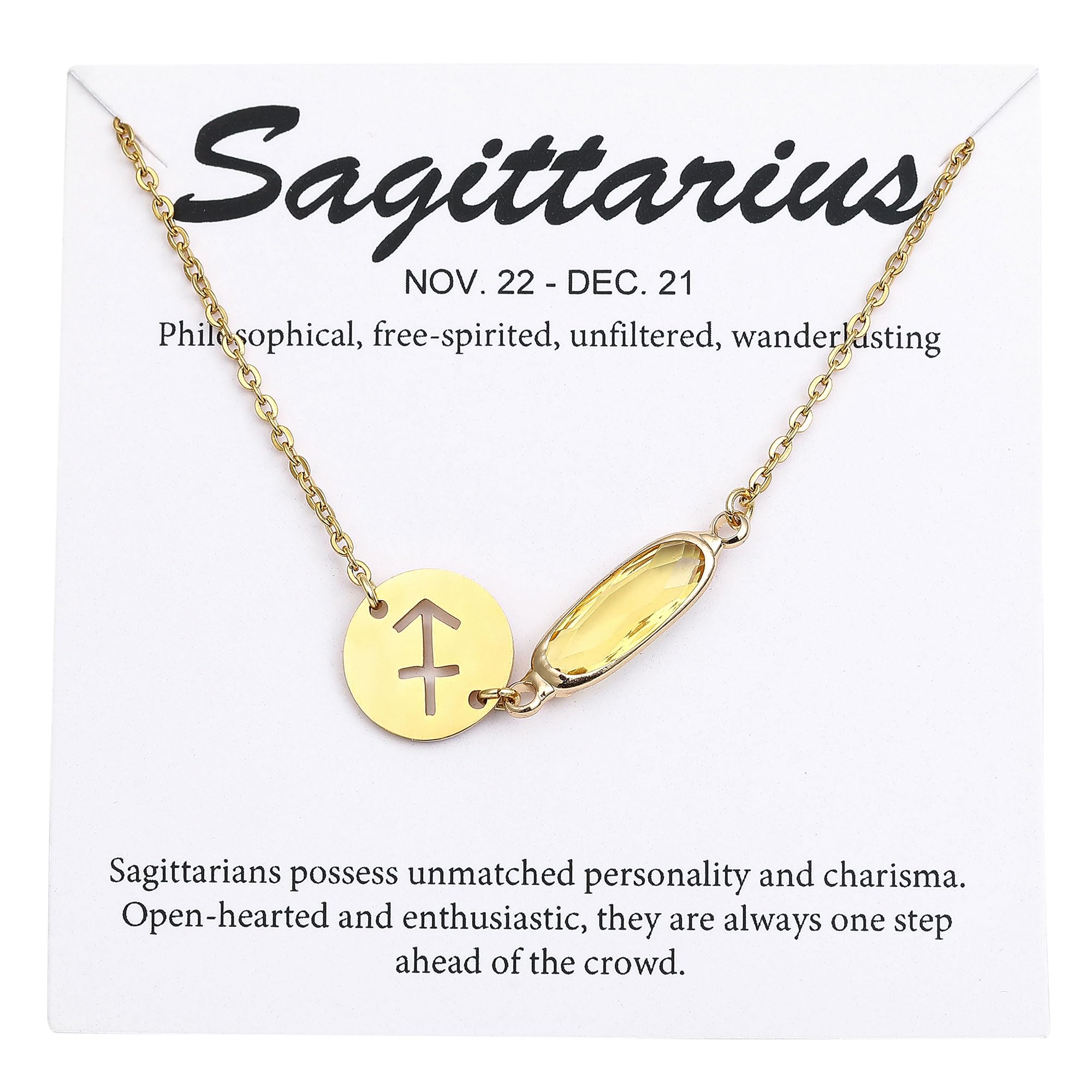 Sagittarius November Birthstone Crystal Bracelet | 14K Gold