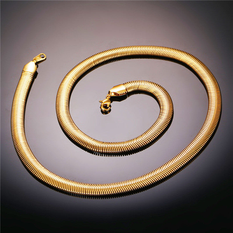 Titanium Steel Snake Bone Chain Necklace in Alloy