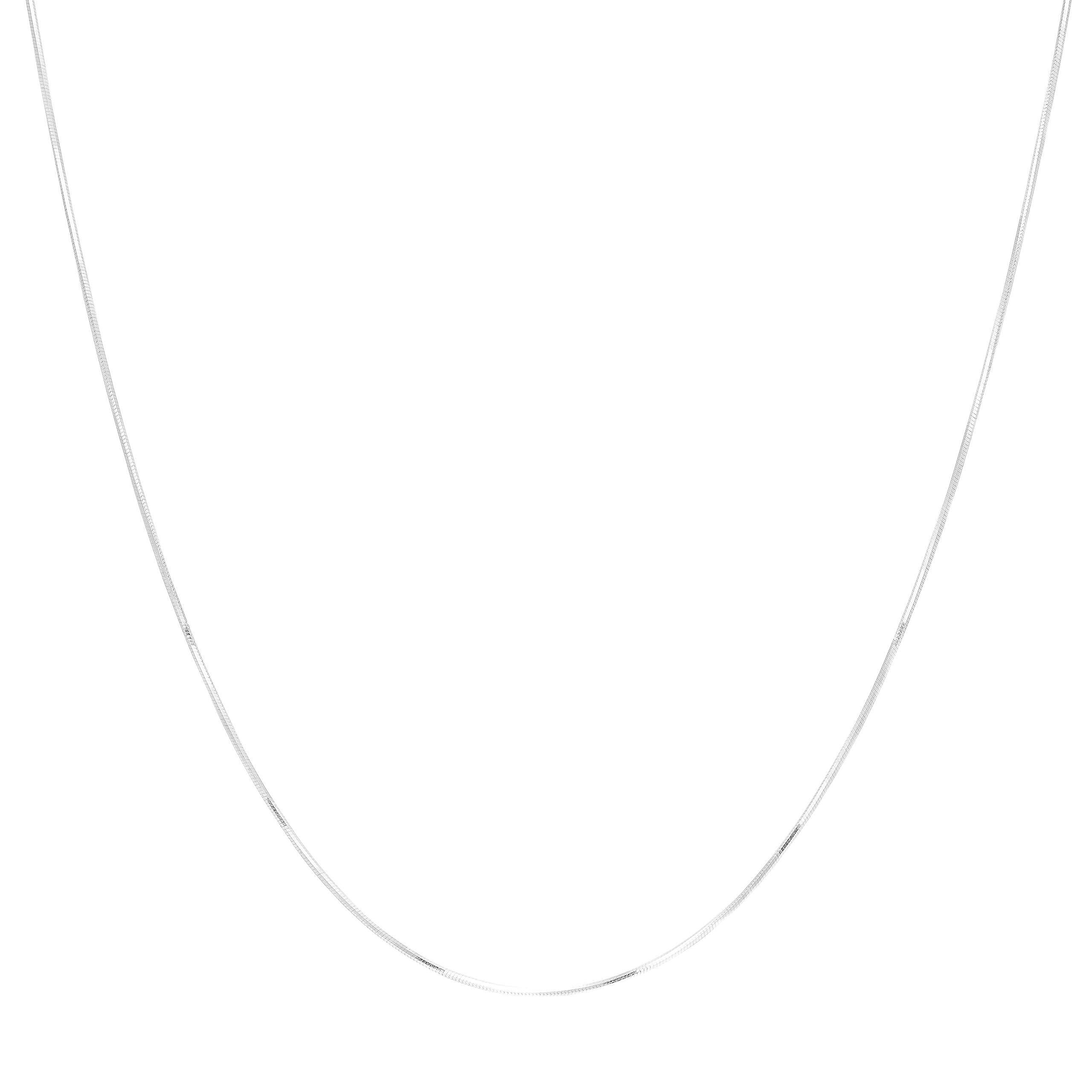Verona Jewelers Sterling Silver 1MM 1.5MM Italian 8 Sided Diamond Cut Snake Necklace Chain- Diamond Cut Silver Necklace for Pendants 16-30 (24 1MM)