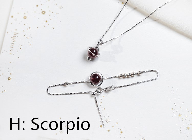 Astrology Birthstone Necklace in 925 Silver Custom