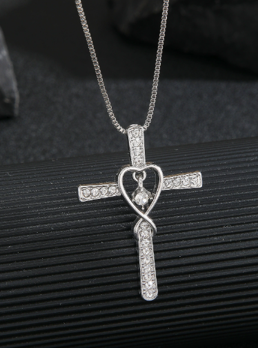 Silver Infinity Cross Necklace | Faith & Love