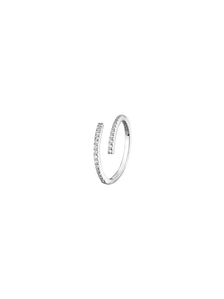 Minimalist Adjustable Zircon Ring | 925 Silver Plated