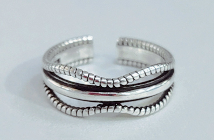 Twisted Open Ring, Wavy Ring, Minimalist Style Ring