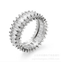 White Stone Circle Ring | Minimalist Design