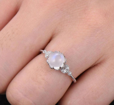 Moonstone Engagement Ring | Opal Fashion Ring for Women