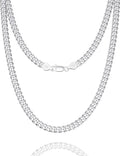 ASDULL 925 Sterling Silver 5mm Silver Cuban Link Chain Necklace for Men Silver Link Chain for Women 24 Inches