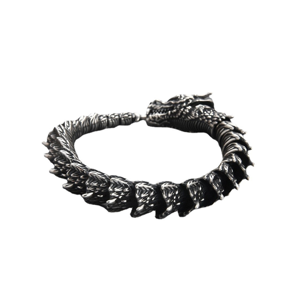 Handmade Retro Dragon Head Bracelet for Men | Mythical Statement Jewelry