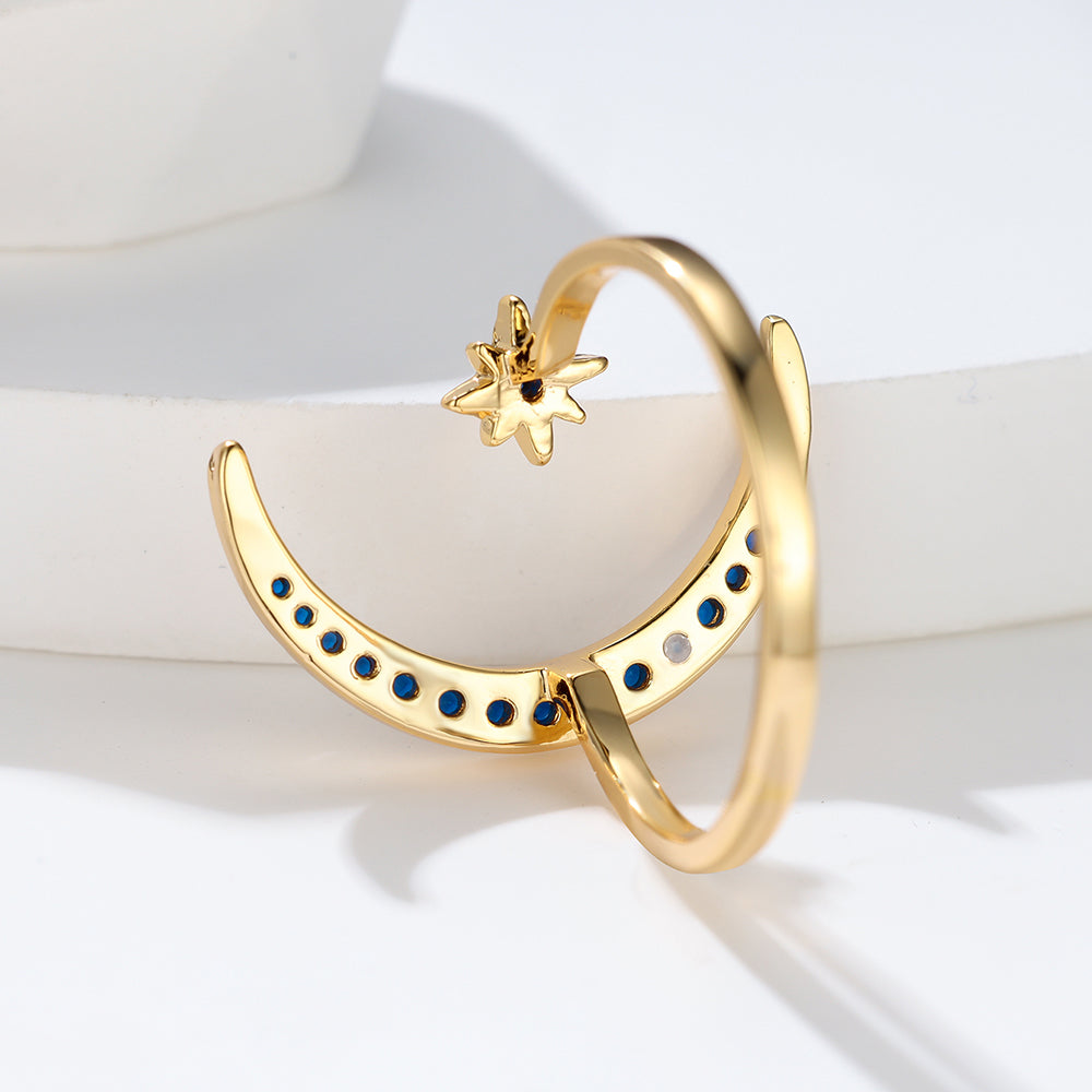 Bohemian Blue Stone Stacking Ring | Minimalist Design
