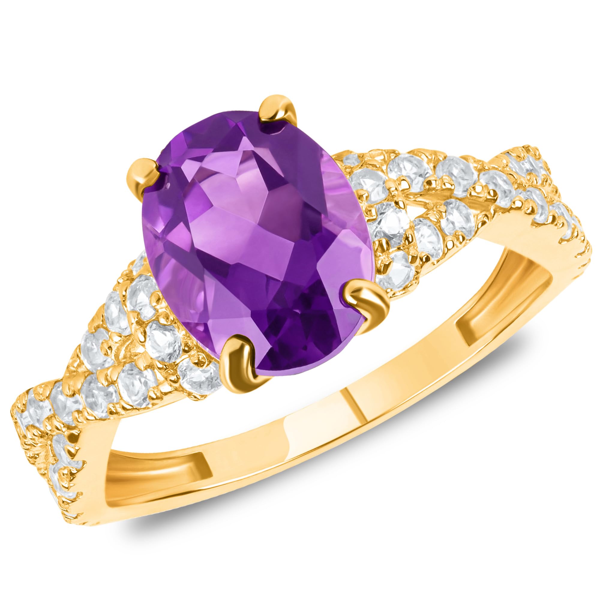 Amethyst Ring | 10K Gold February Birthstone Ring