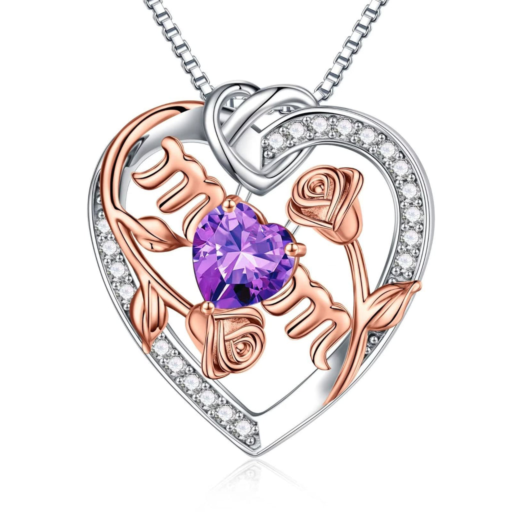 Mom Birthstone Necklace | 925 Sterling Silver