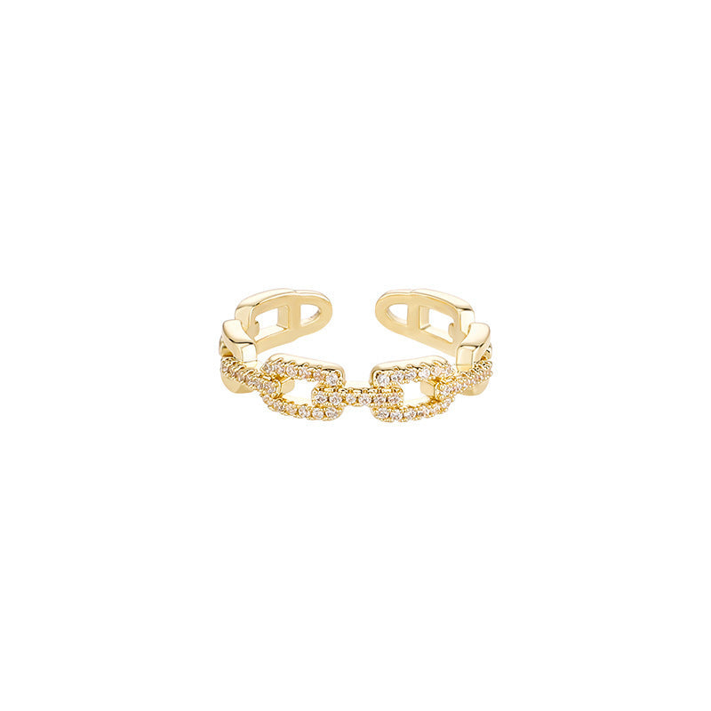 Korean Double-Layer Diamond Ring | Minimalist Design