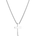 XXMAYSTER Cross Necklace for Men - Stainless Steel Silver/Gold Plain Cross Pendant Necklace Simple Jewelry Gifts 18-24 Inch Box Chain 3mm Width with Gift Box