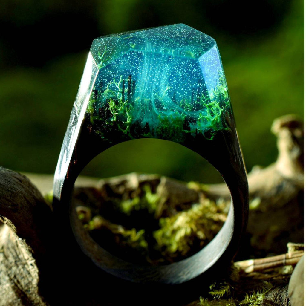 Time Ring | Resin & Wood Minimalist Ring