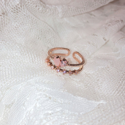 Floral Moon Ring | Adjustable Open Ring