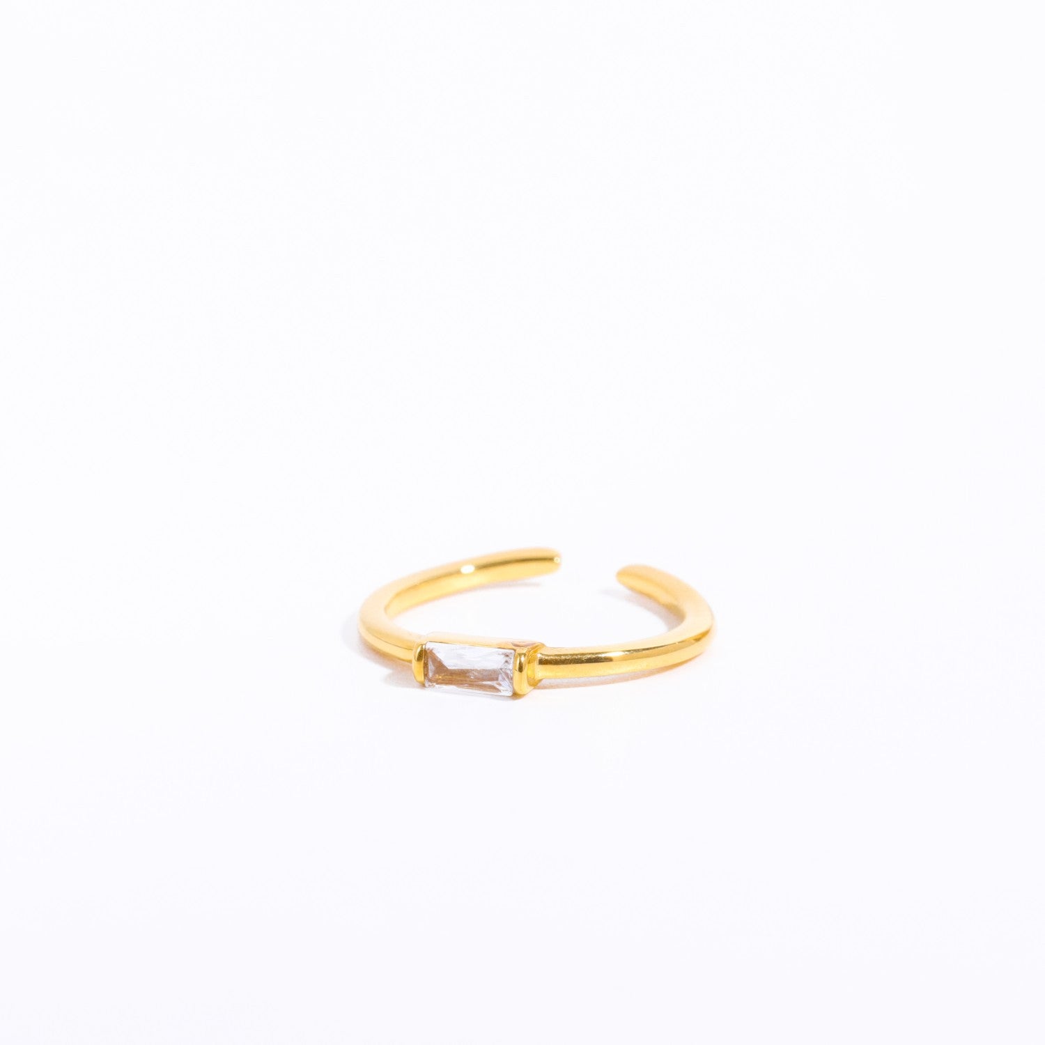 18K Gold Plated Birthstone Titanium Steel Ring