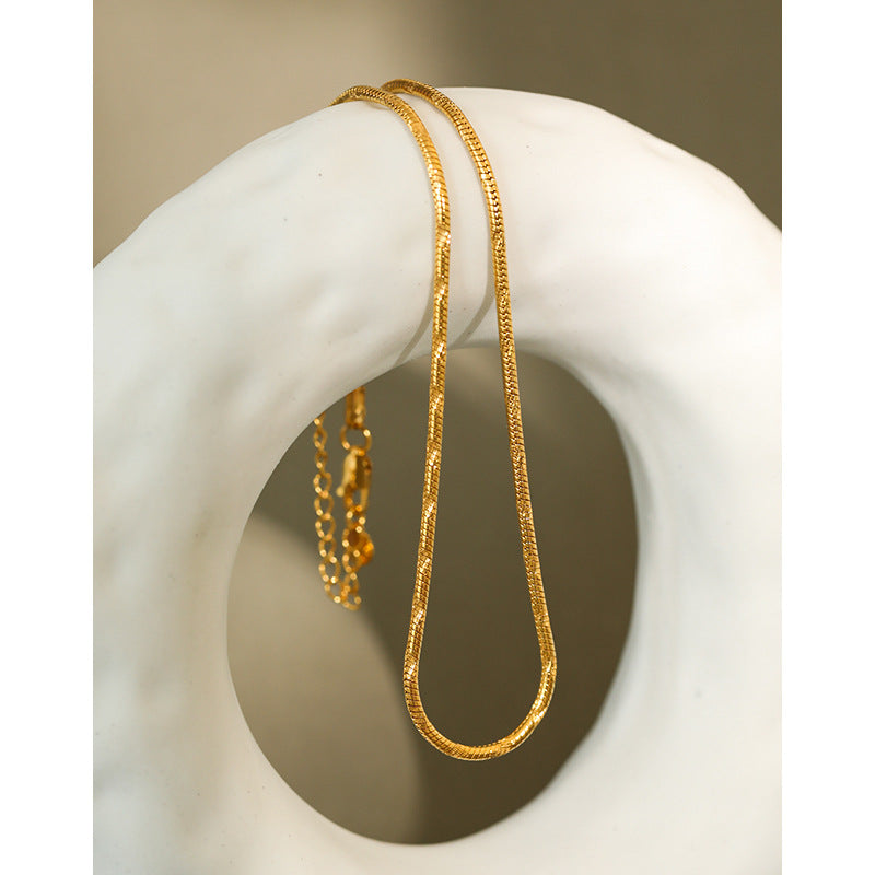 Sterling Silver Snake Bone Chain Necklace