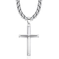 Idemana 925 Sterling Silver Cross Necklace for Men Women with 4mm Durable Stainless Steel Rolo Chain Necklace 18K White Gold Plated Cross Pendant Necklace Jewelry 18 Inche