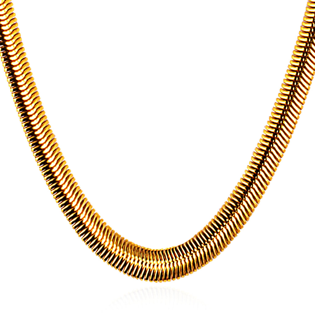 Titanium Steel Snake Bone Chain Necklace in Alloy