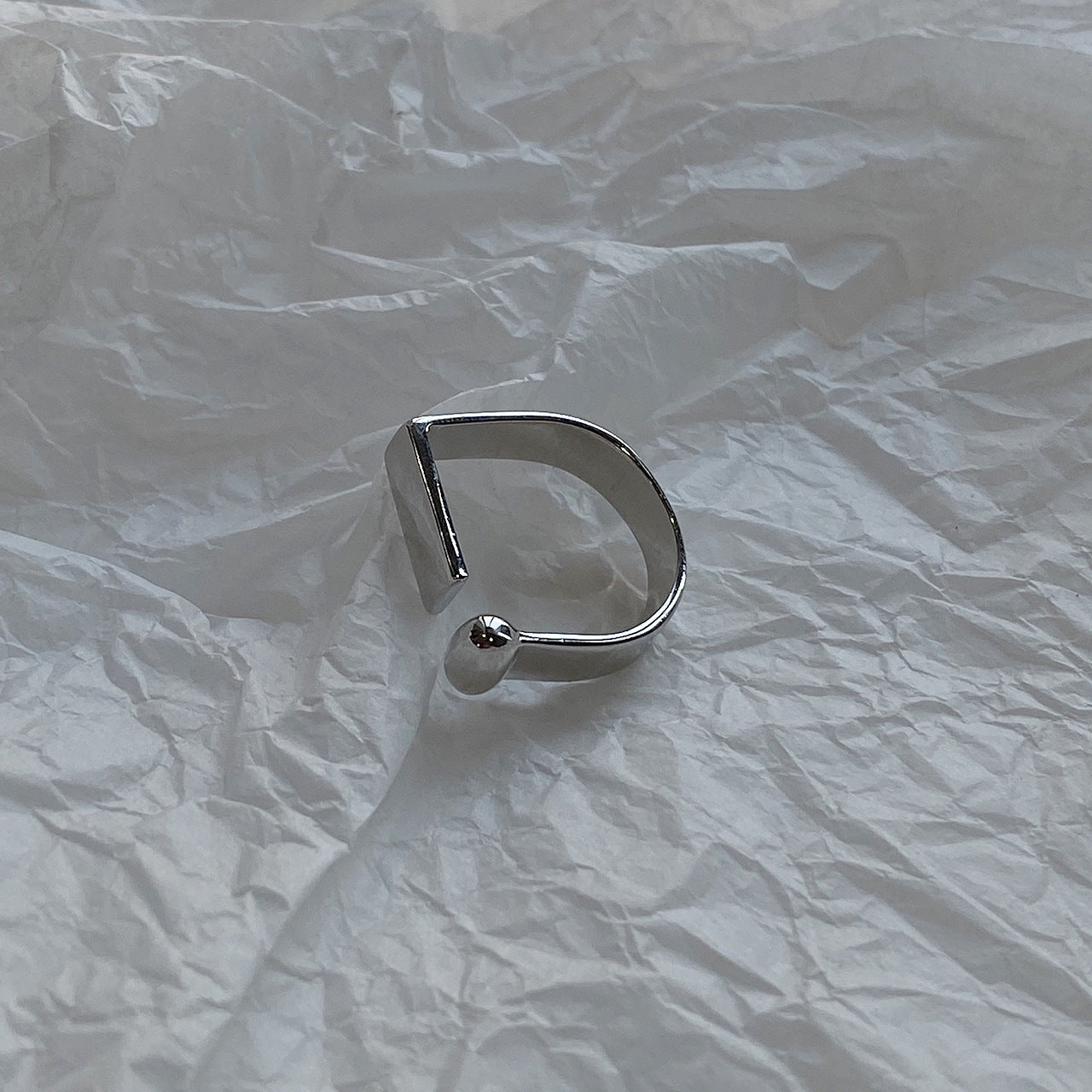 Geometric Minimalist Sterling Silver Ring for Women