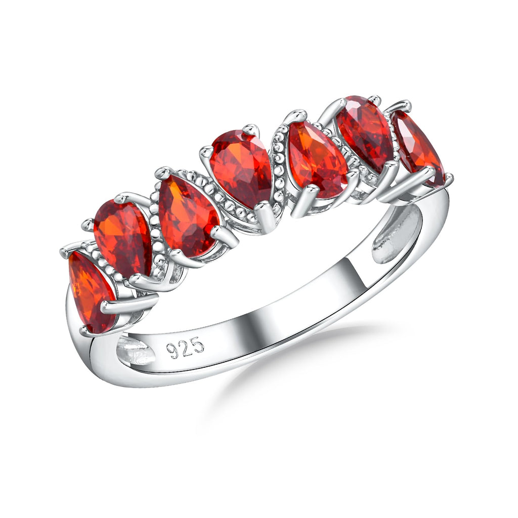 Garnet Eternity Band | 925 Silver January Birthstone Ring