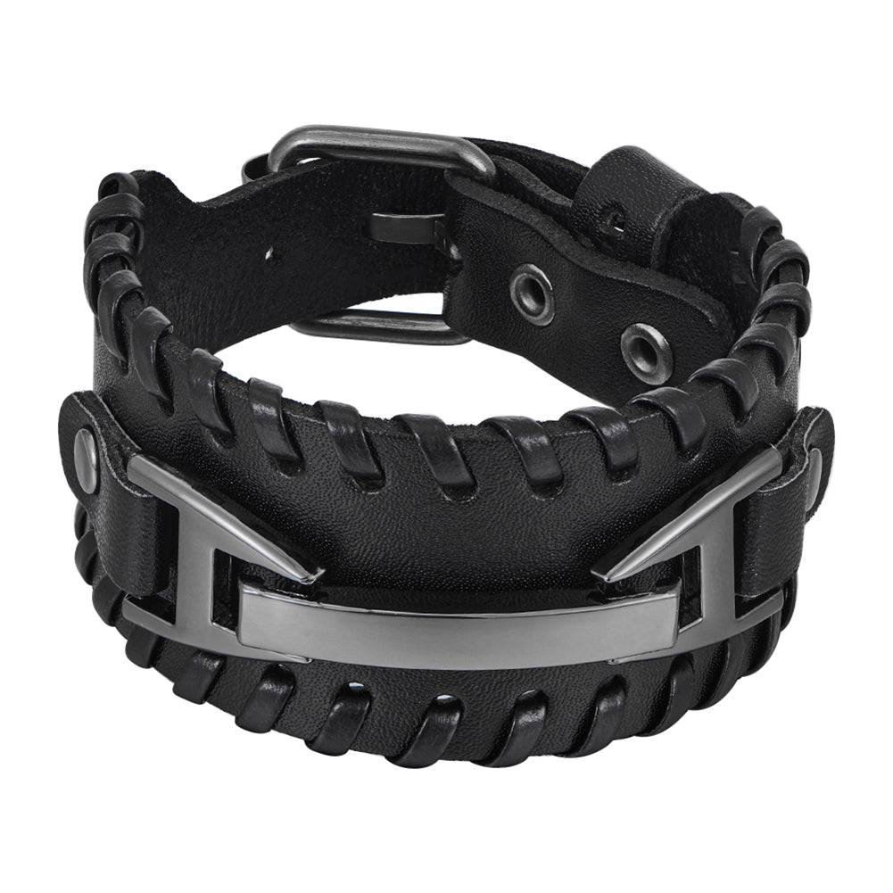 Genuine Leather Macramé Braided Bracelet for Men | Artisan Men's Jewelry