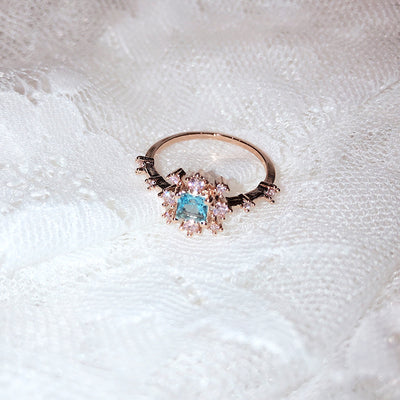 Floral Moon Ring | Adjustable Open Ring