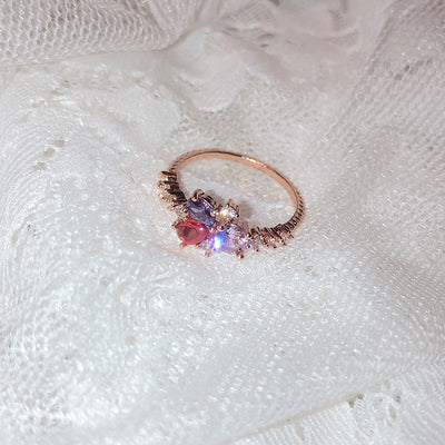 Floral Moon Ring | Adjustable Open Ring