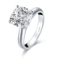 Minimalist 925 Silver Cushion Cut Diamond Ring