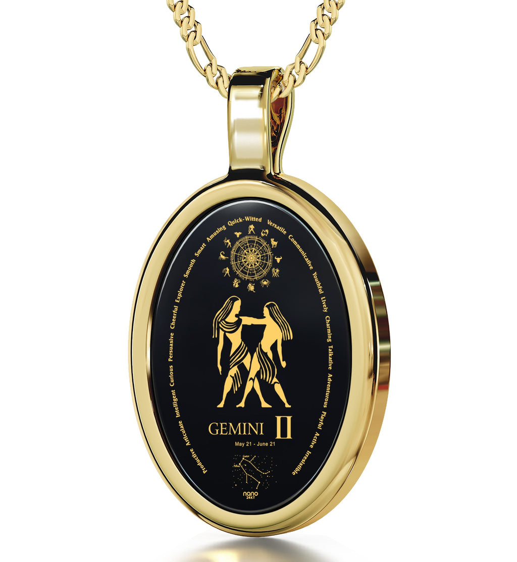 Gemini Zodiac Necklace | Dainty Astrology Pendant for Women