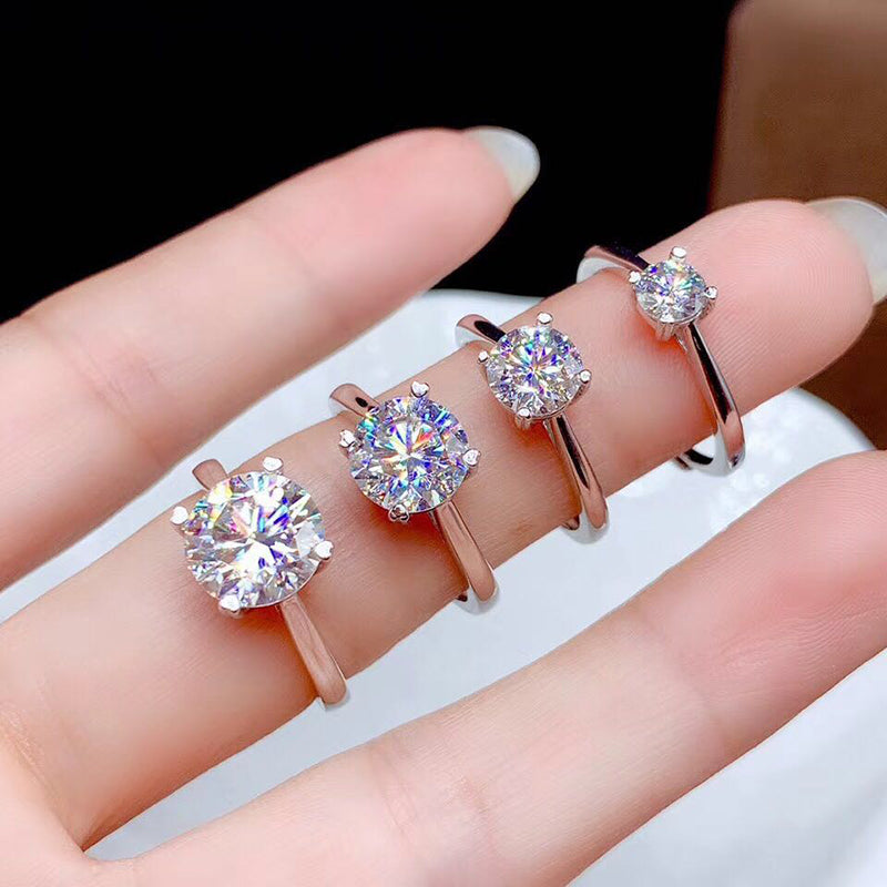 Moissanite Engagement Ring | 925 Silver Couples Ring