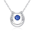 September Birthstone Horseshoe Necklace | 925 Sterling Silver