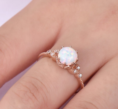 Moonstone Engagement Ring | Opal Fashion Ring for Women
