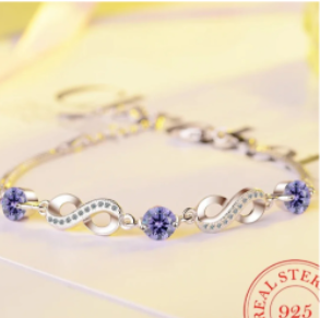 925 Silver Infinity Bracelet | Colorful Zircon Stones