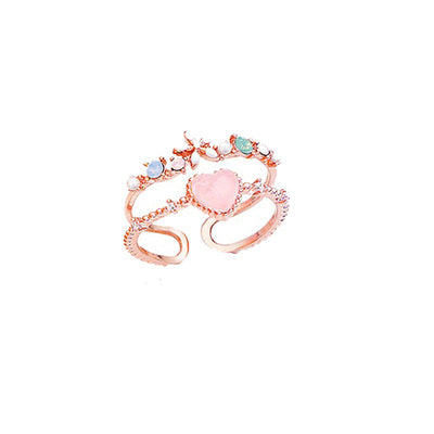 Floral Moon Ring | Adjustable Open Ring