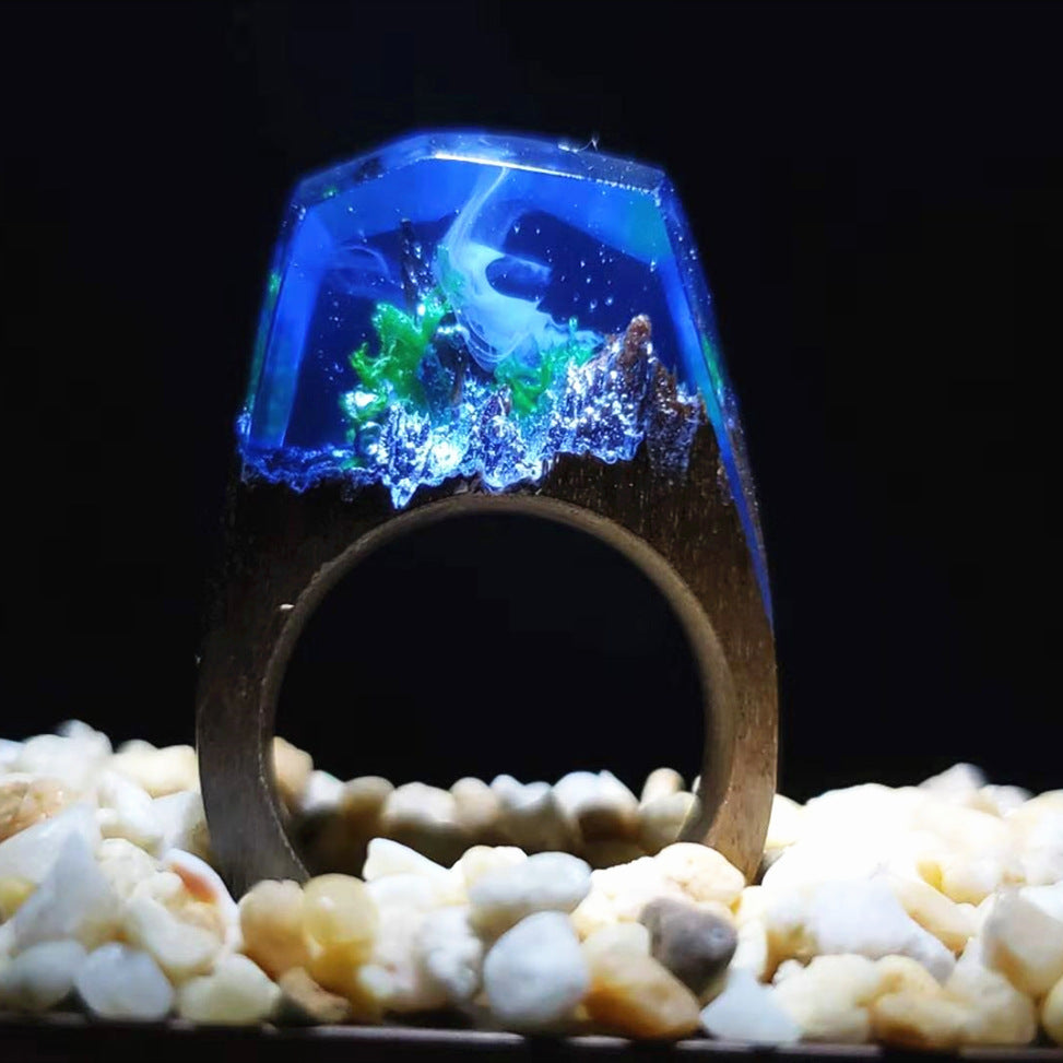 Time Ring | Resin & Wood Minimalist Ring